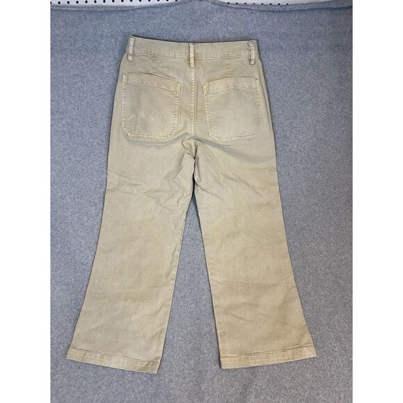 J crew slim wide leg pants womens 30 khaki brown trouser cropped - Picture 4 of 10